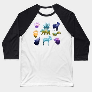 animals silhouettes landscape inside Baseball T-Shirt